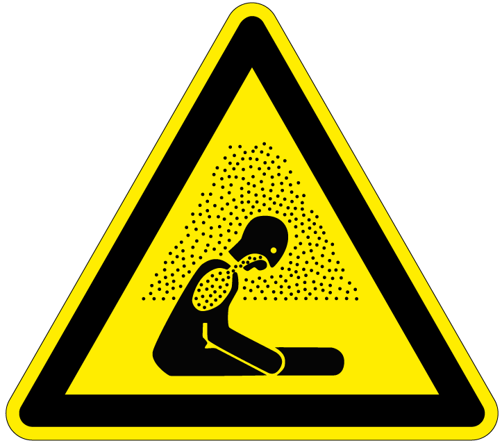 Pictogram verstikkingsgevaar, geel zwart, driehoek, iso 7010, w041